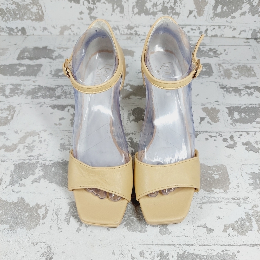New Franco Sarto Dima Beige Block Heel Sandals A211 - Picture 4 of 14